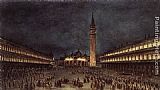 Famous Procession Paintings - Nighttime Procession in Piazza San Marco